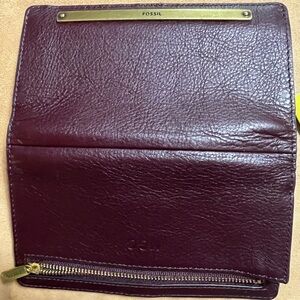 Fossil Purple Leather Wallet